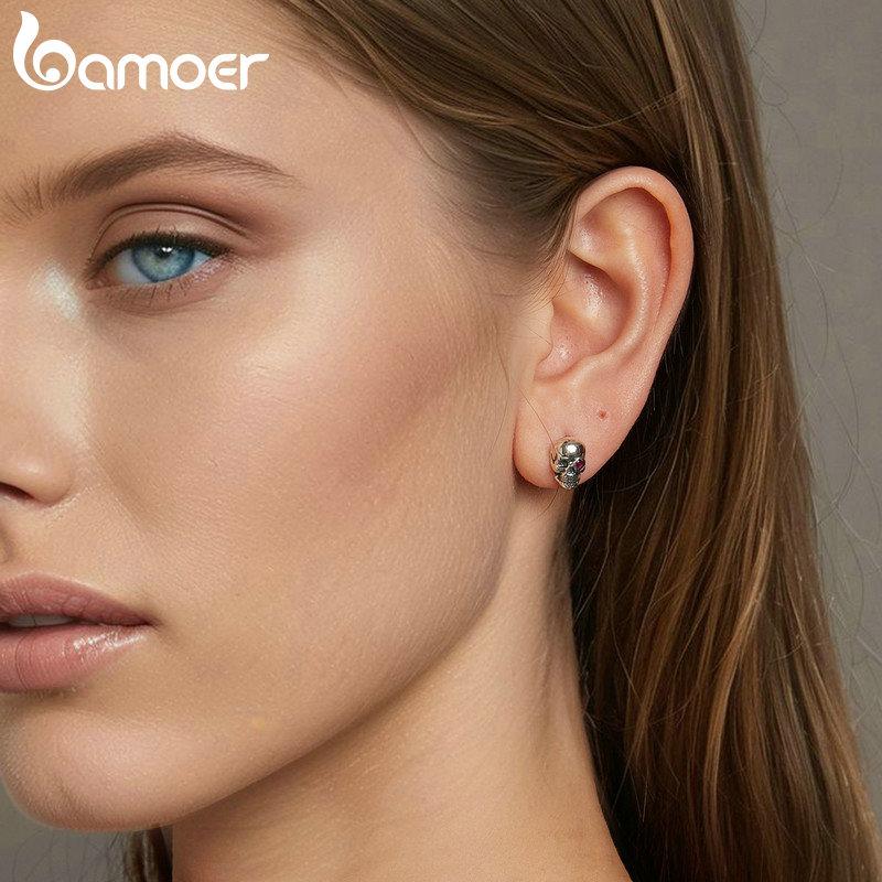 WOSTU Серьги-гвоздики из стерлингового серебра 925 пробы с черепом, дизайнерские стильные персонализированные винтажные серьги для женщин, ювелирные изделия