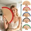 Деревянный складной веер с цветной каймой DIY Раскрашивание Ручной веер Винтажный Декоративный веер Реквизит для танцевальных выступлений Аксессуары для вечеринок