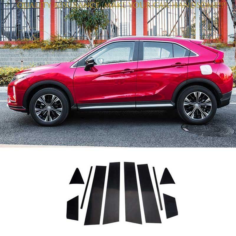 Для Mitsubishi Eclipse Cross 2018-2024 Черная Поликарбонатная Накладка на Центральную Стойку BC Окна