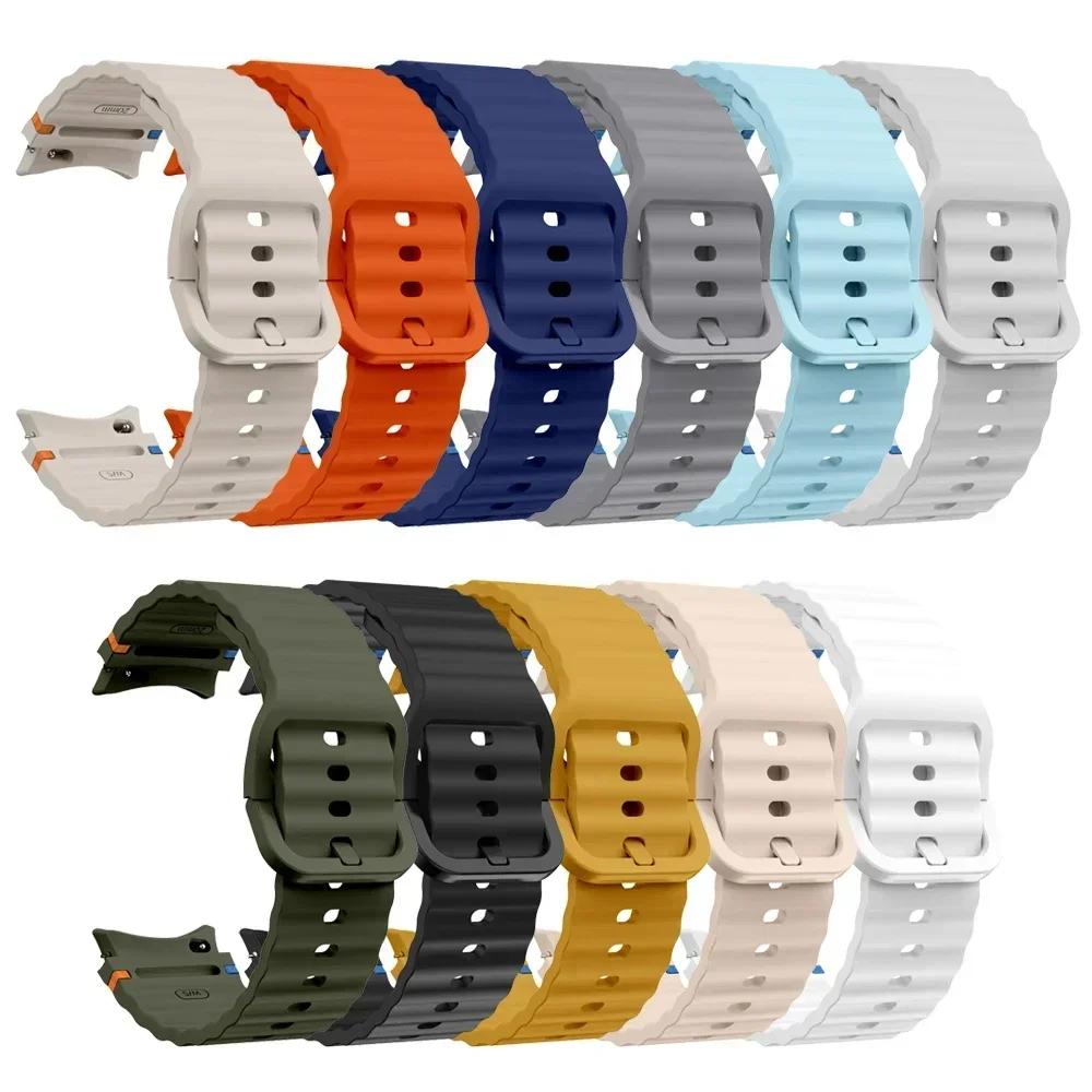 Original Silicone Strap For Samsung Galaxy Watch 7 Bracelet Belt Correa Galaxy Watch 7/FE/5 Pro Watch 6/4 Classic 44mm 40mm Band
