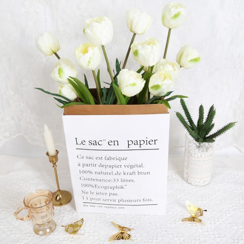 5 пучков настоящих тюльпанов Букет цветов 15 головок искусственных тюльпанов для свадебных композиций Центральные украшения для дома