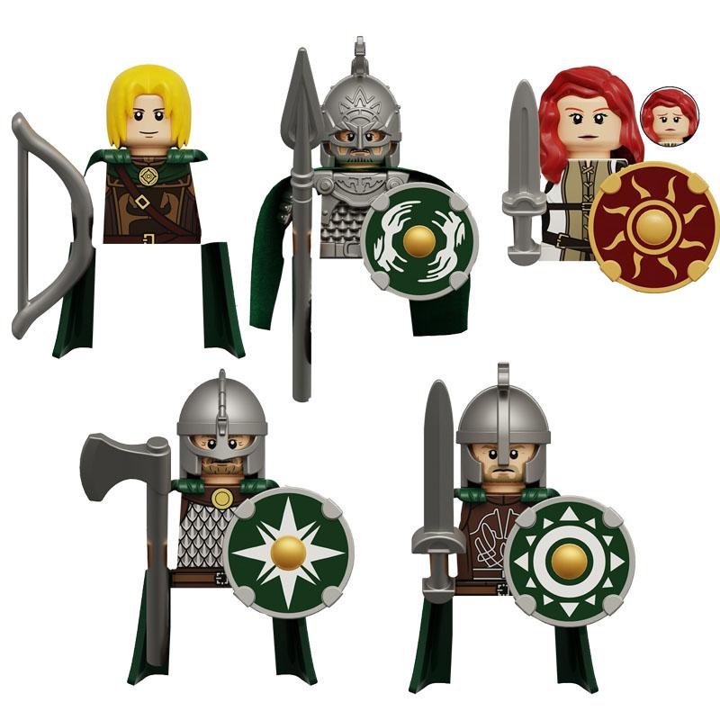 Средневековый Солдат Рыцарь Фигурка MOC Строительный Блок Зеленый Дракон Замок Пехота Орки Пират Римская Кавалерия Оружие Игрушки Подарки D122