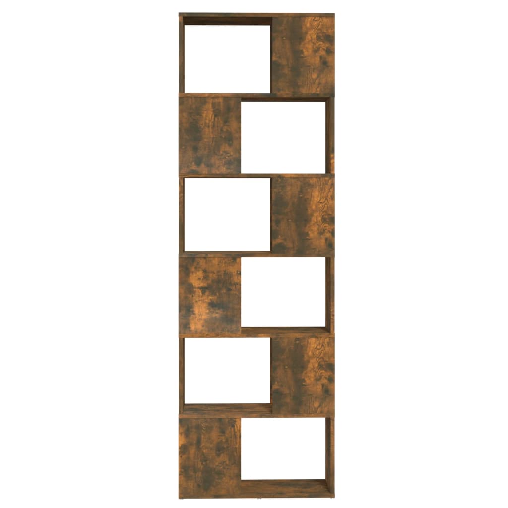 Bookshelf Room Divider Smoked Oak 60 x 24 x 186 cm