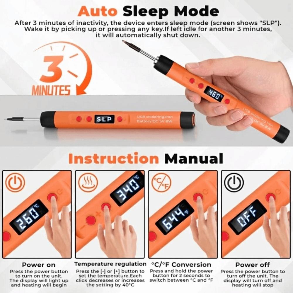 25W Power USB Soldering Iron Lithium Battery Solder Set Adjustable Soldering Iron Outdoor Repair