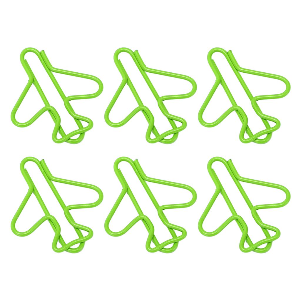 100Pcs Cute Paper Clips Plane Shape Design Covered Wire Bright Color Paperclips for Scrapbook Card Papercraft