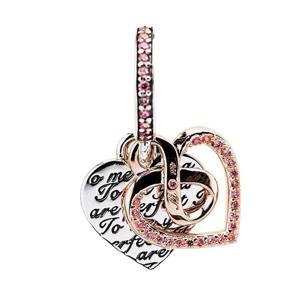 Pandora Two-Tone Infinite Heart Double Dangle Charm 782641C01