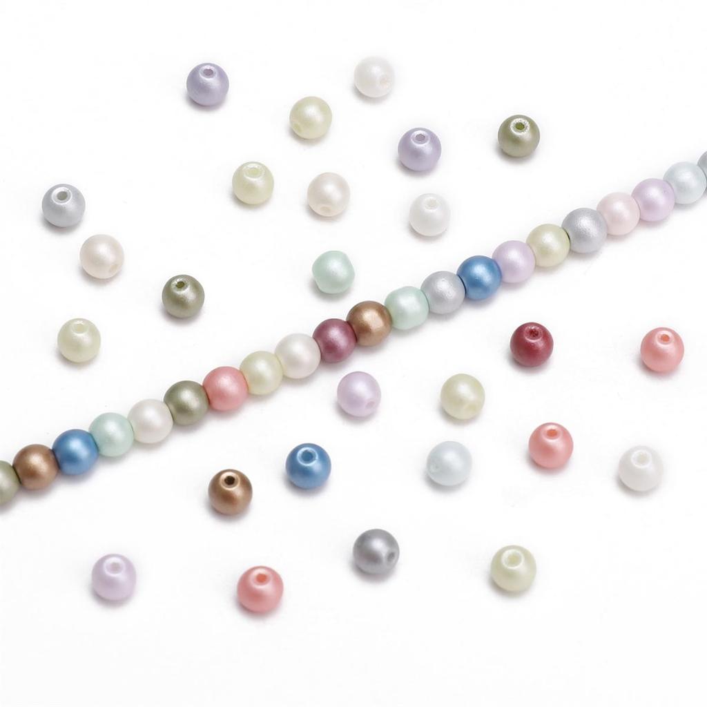 Разноцветные чешские стеклянные бусины для изготовления украшений - 100 круглых шт.