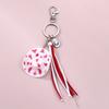 Cute Phone Pendant Fashionable Cow Print Hat Keychain Western Cowboy Hat Shaped Keyring Ornament Bag Charm Decoration