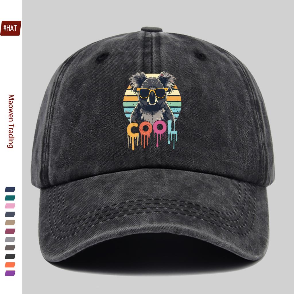 pc pcs for Men Womens Koala with Glasses Trucker Hat Adjustable Snapback Cap Vintage Washed Baseball Cap Suitable for Da