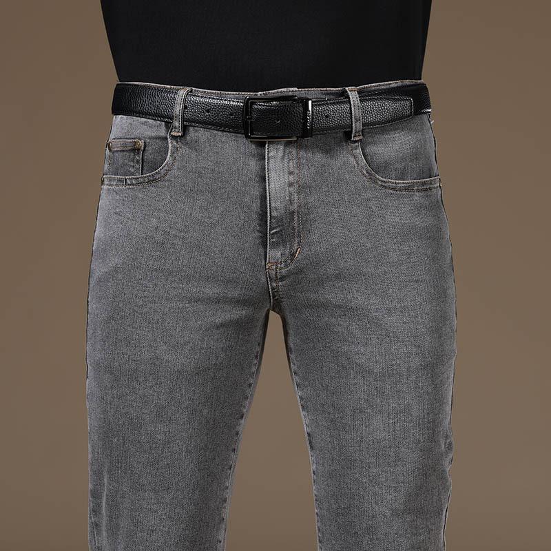 Мужские летние тонкие джинсы средней посадки из эластичного денима с расклешенным кроем, джинсы с микроклешем