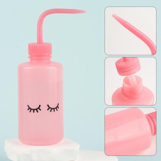 Бутылочка для очищения ресниц с изогнутым носиком 250 мл Инструмент для снятия макияжа с бровей и ухода за ресницами Многоразовая бутылочка с дозатором для салона красоты и домашнего использования