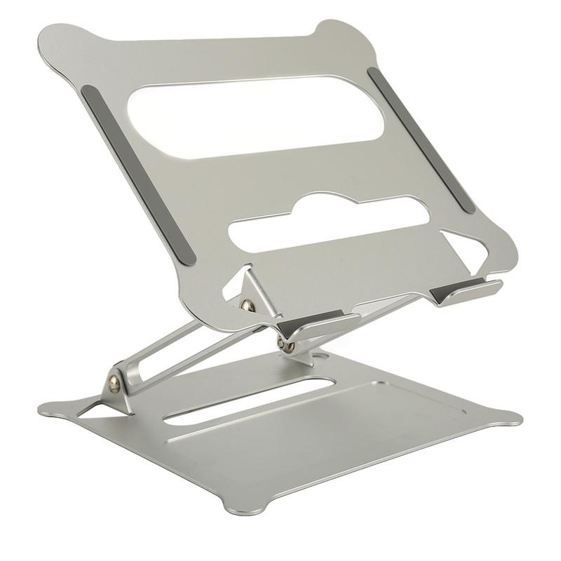 Laptop Stand Heat Dissipation Adjustable Angle Portable Silver Laptop Riser Aluminum Alloy for Desktop