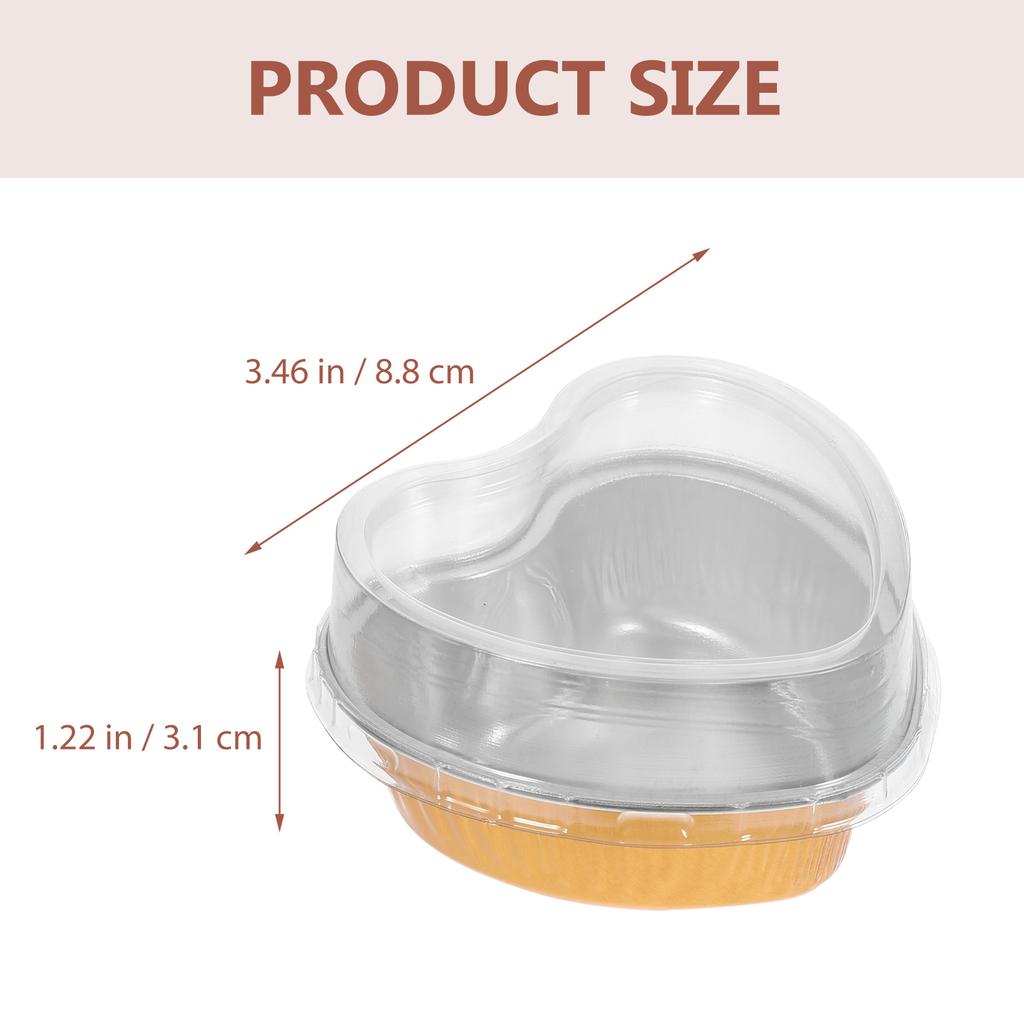 10Pcs Heart-Shaped Aluminum Foil Cake Pan Scratch Resistant Disposable Baking Molds for Muffins Heart Shaped Cake Pans