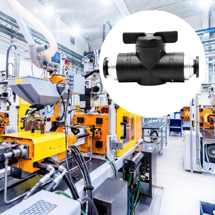 2pcs Straight Pneumatics Round Valves Quick Connection Fittings for Easy Installion Air Flows Controlled Systems