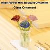 Colored Glaze Glass Flower Bouquet Simulation Floral Hand-blown Glass Flower  Home Room Decoration