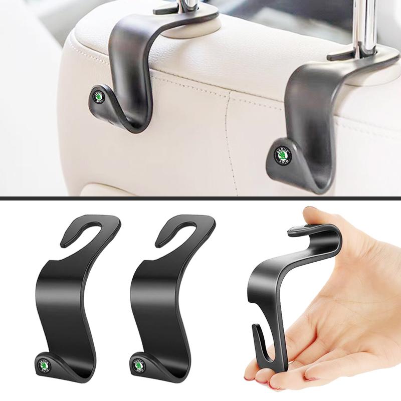 2/4Pcs Car Seat Hook Multifunctional Storage Hanger Car Styling for Skoda Octavia Enyaq Rapid Karoq Derivati Fabia Kodiaq Kamiq Superb Yeti