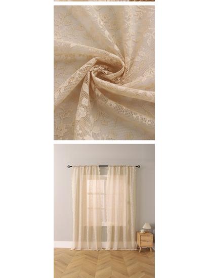 Summer Fresh White Lace Floral Curtains with Hollow Design for Living Room & Balcony