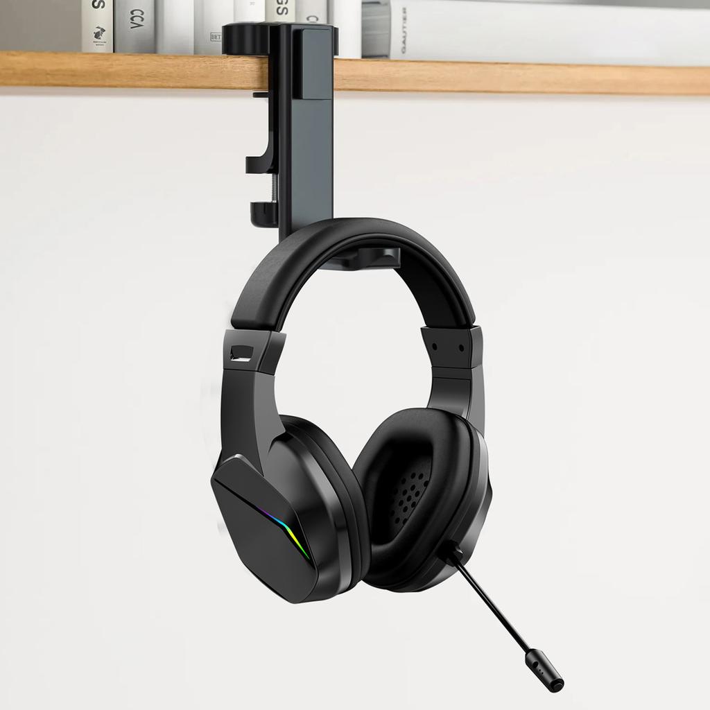 Беспроводная игровая гарнитура со светодиодной подсветкой, игровые наушники с низкой задержкой, 40-мм динамики, накладные игровые наушники с всенаправленным микрофоном, Ad