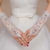 High Quality Bride Wedding Dress Beads Rhinestone Lace Short Gloves Fingerless Gloves