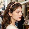 Женская складная эластичная портативная дорожная повязка на голову с противоскользящими зубцами, однотонная, для челки, универсальный аксессуар для волос