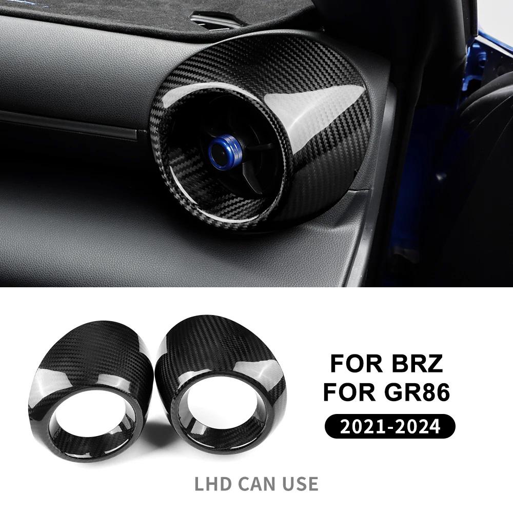 Real Hard Carbon Fiber Cover For Subaru BRZ Toyota GR86 2021 2022 2023 2024 LHD Sticker Accessories Car Air Conditioner Outlet