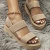 Women's Open Toe Thick Soled Platform Casual Wedge Sandals Ankle Strap Slingback Sandals