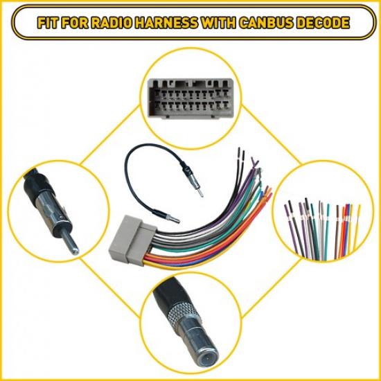For Dodge Ram 1500 2500 3500 Car 2002-2009 Radio Stereo Harness Antenna Adapter