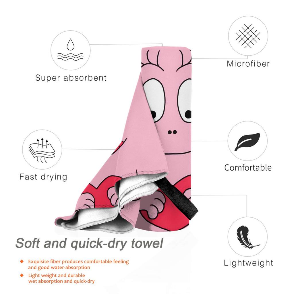 Barbapapa Cartoon Beach Towel Soft Microfiber Quick Dry Absorbent Quick Towels For Pool