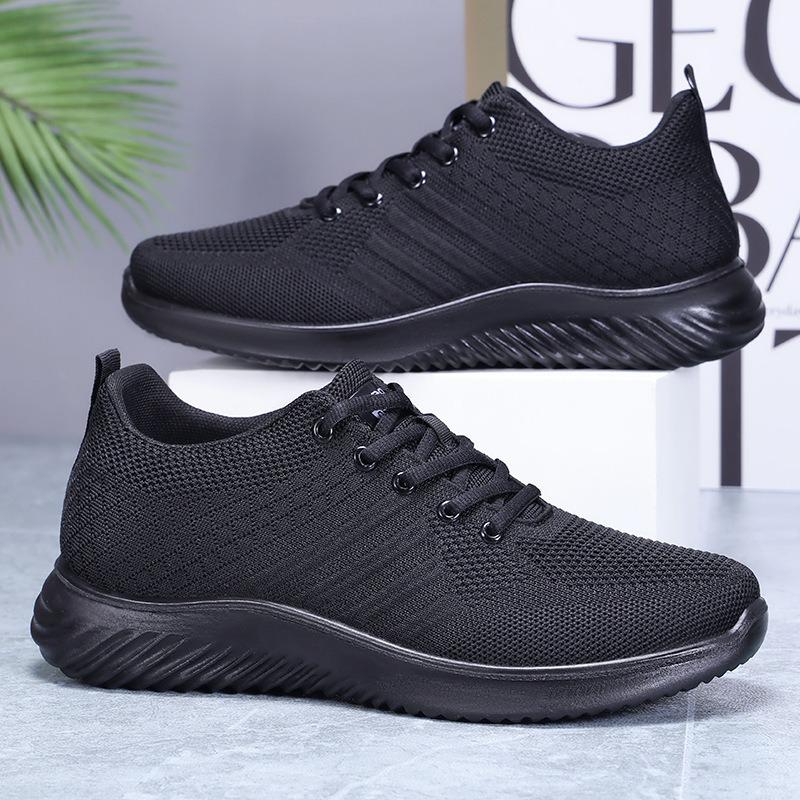Fashion Men'S Solid Lace-Up Casual Shoes Lightweight Outdoor Sports Shoes Suitable For All Seasons Training