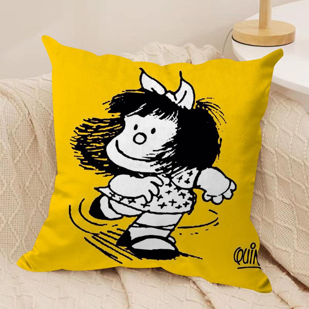 Cartoon MMafalda Cushion Cover Soft Plush DoubleSided Printed Sofa Pillow Cushion Cover  Cozy AllSeason Durable Decor Gift