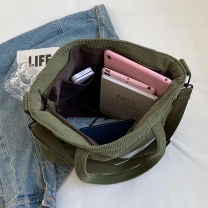 Модная универсальная сумка через плечо для колледжа, вельветовая квадратная сумка для поездок на работу, унисекс, большая вместительная портативная сумка через плечо для отдыха