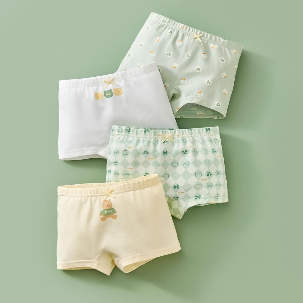 Детские хлопковые антибактериальные шорты-боксеры с рисунком среднего и большого размера для девочек