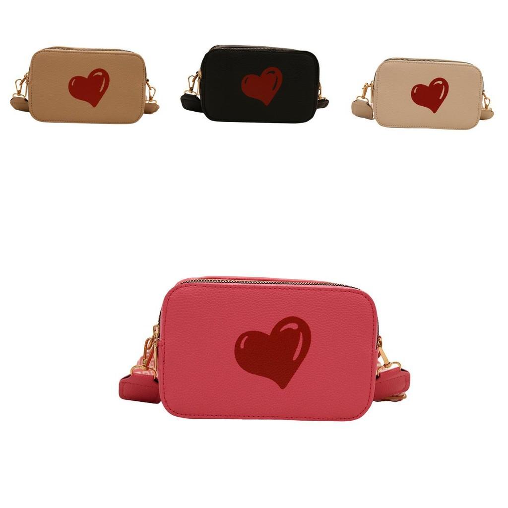 Chic Heart Print Small Square Bag For Women In Stylish Urban Minimalist Design