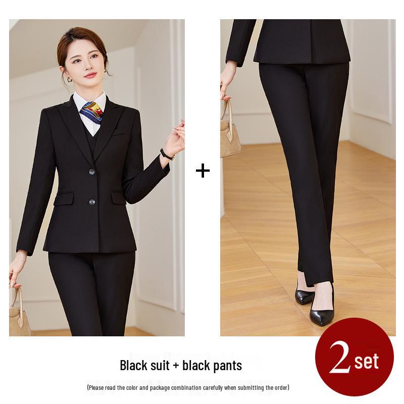 Женский приталенный формальный костюмный комплект 2024: Осень/Зима Деловая одежда