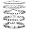 Stainless Steel Cuban-Figaro Bracelet Set: Fashionable Titanium Steel Men’s Jewelry