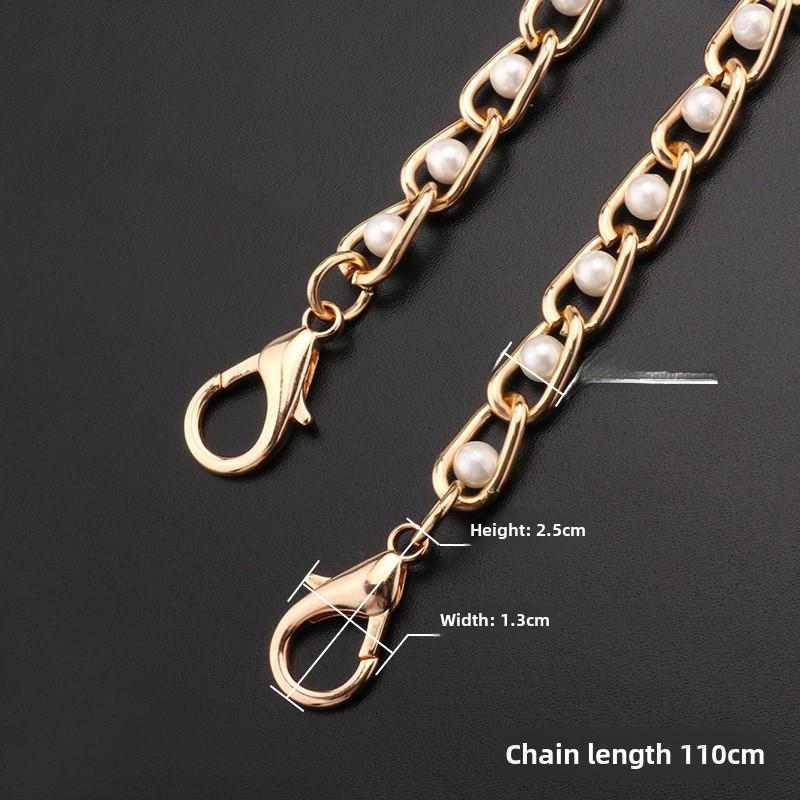 Декоративная сумка-цепочка с жемчугом и металлической цепочкой для аксессуаров своими руками