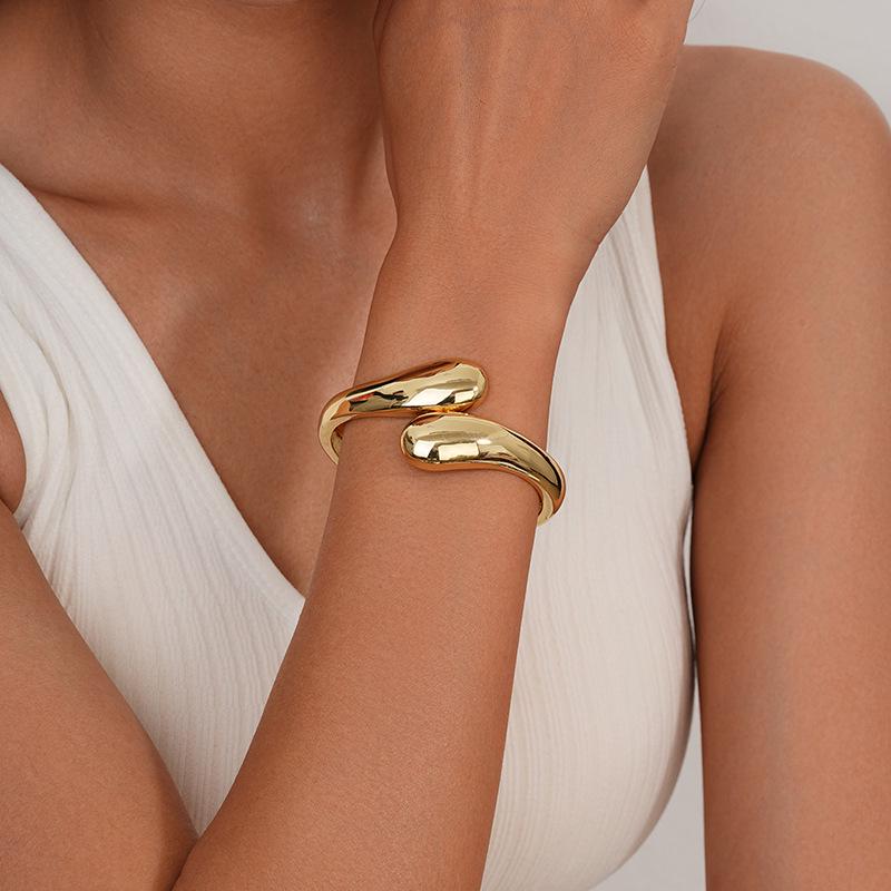 Изысканный высококлассный геометрический браслет-обертка в форме капли - Ретро металлический стиль