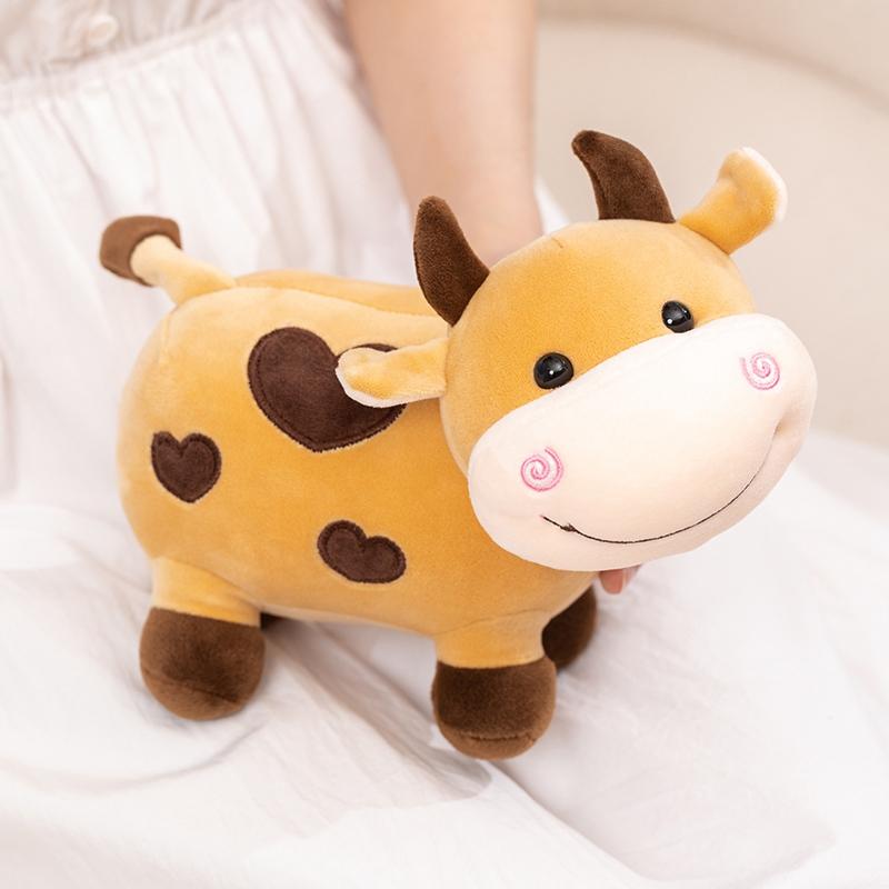 Cartoon Cattle Plush Doll Super Cute Cow Stuffed Toys Kawaii Room Decoration Baby Children Sleep Hug Pillow Sweet Gift For Girls