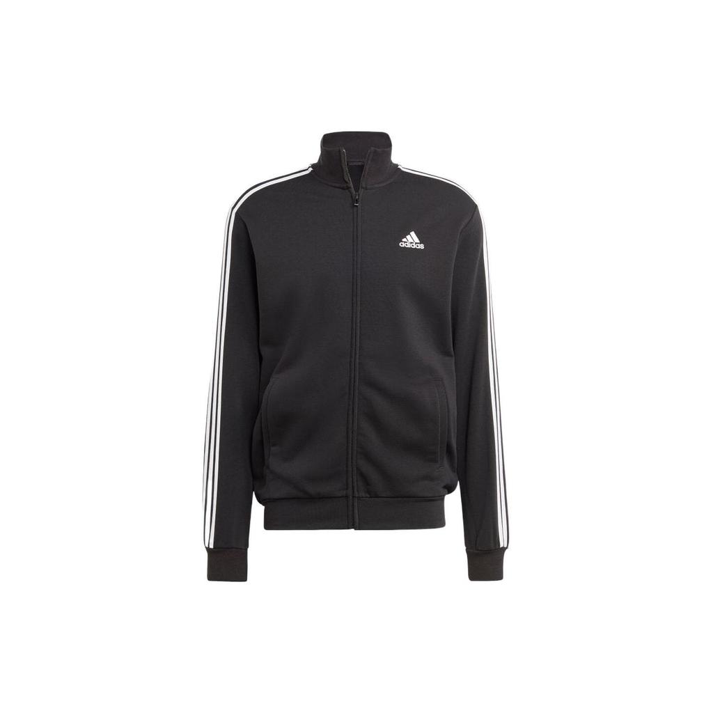 Adidas Three Stripe Zip Collar Sports Suit Men Sportswear Black IC6766