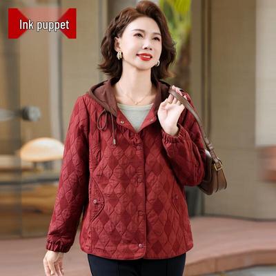 Mo'ou 2025 Осенняя мода Стеганая куртка с капюшоном для женщин