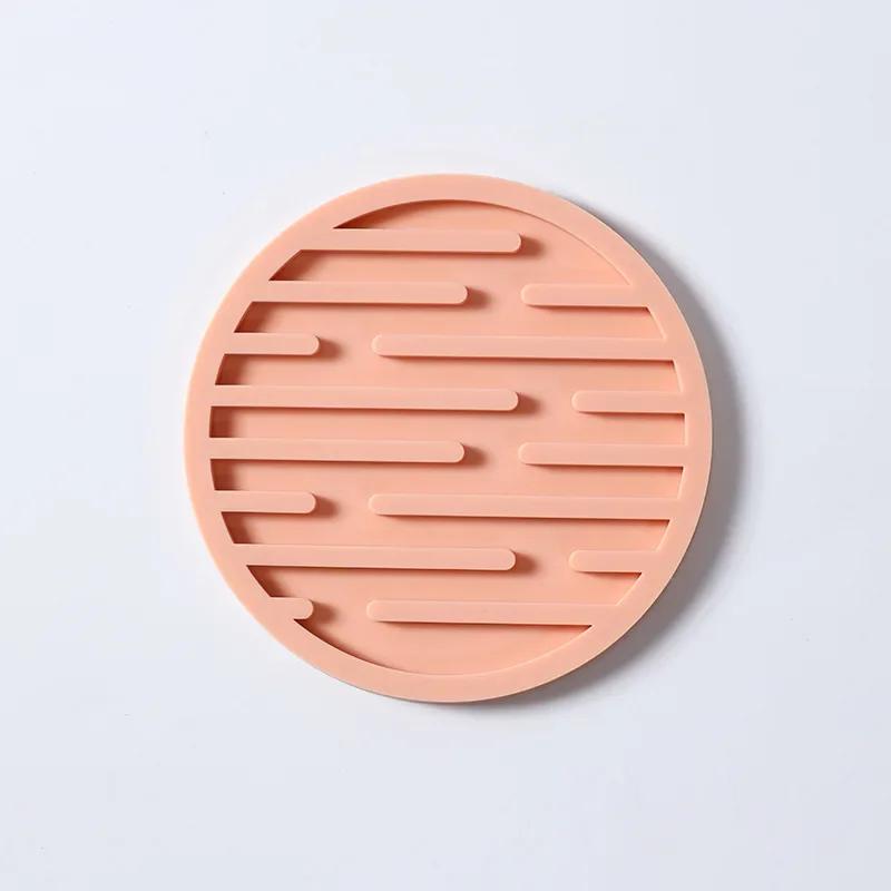 10cm Non-slip Soft Rubber Kitchen Coaster Thick Silicone Coaster Round Heat-resistant Coffee Beverage Water Insulation Mat