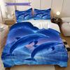 Whale Pattern Bedding Quilt Set Quilt Cover Pillowcase Home Decoration Birthday Gift (1 * duvet cover + 2 * pillowcase, without core)