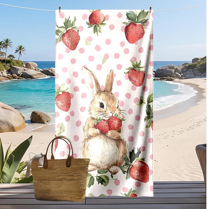 Peter Rabbit Printed Quick Dry Beach Towel Super Absorbent Soft Lightweight Bath Towel for Pool Summer Travel
