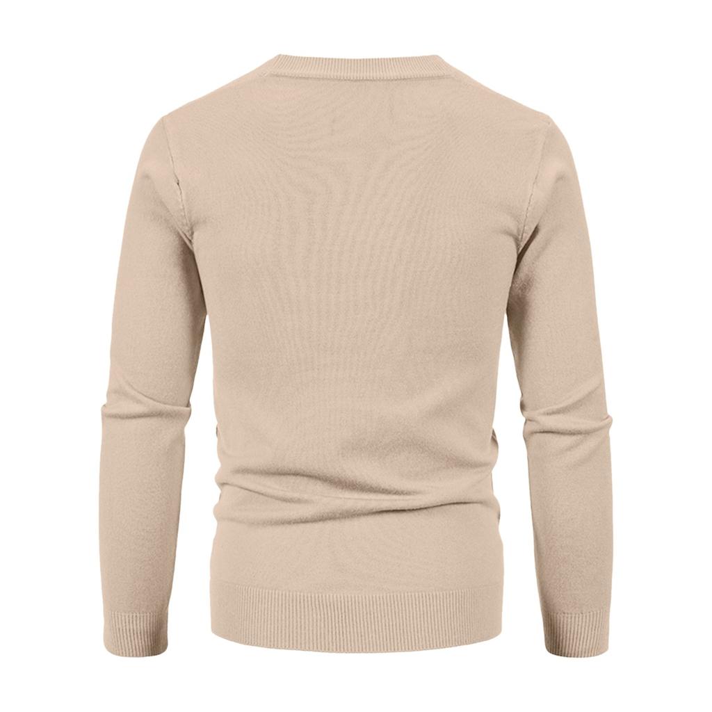 Мужская повседневная трикотажная приталенная рубашка-куртка с V-образным вырезом