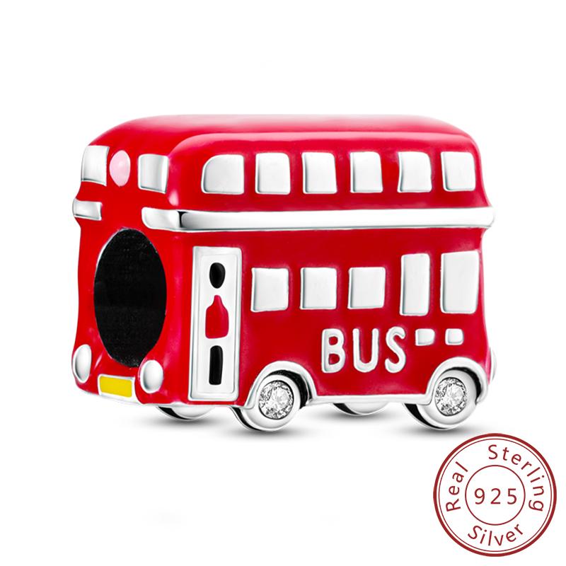 Оригинальные шармы-бусины Медь Эйфелева башня Париж Машина Карта Замок Шармы для путешествий Подходят для подвесок-браслетов Женщины DIY Изготовление ювелирных изделий