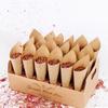 Wedding Kraft Paper Tray Confetti Cone Stand Box Tray For Wedding Decoration Flower Confetti Cones Rustic Wedding Paper Holder