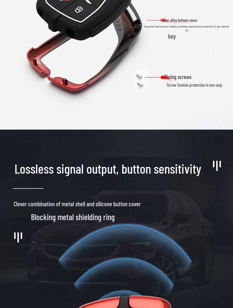 Buick Encore-S Key Case: Fashionable Car Key Bag with Buckle and Remote Shell Design