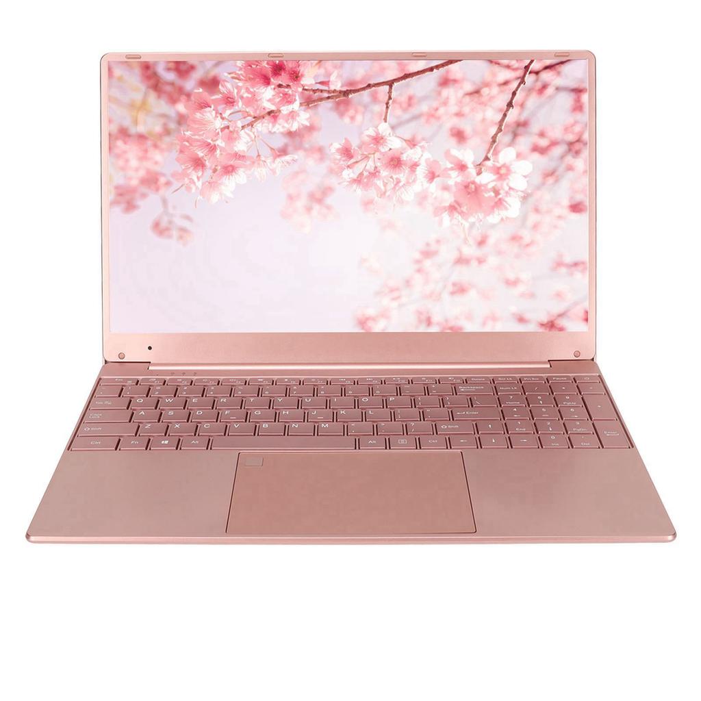 Ноутбук 15,6 дюйма для Win11 с процессором N5095 Розовый ноутбук с клавиатурой с подсветкой и сканером отпечатков пальцев