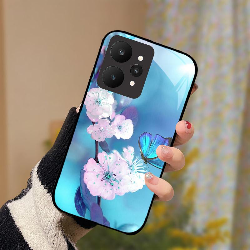 Роскошный Чехол из Закаленного Стекла Для Realme 15 5G RMX5106 RMX5105 Чехол для Телефона Полностью Защитный Ударопрочный Корпус Fundas Мультяшный Capa