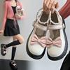Versatile Bow Japanese-style Thick-soled Leather Shoes for Women, Casual and Fashionable Round-toed Mary Jane Shoes